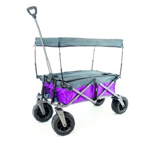 HOMLUX Push or Pull Folding Stroller Wagon with Canopy, 360° Wheels, 150lbs Capacity - 1 of 4