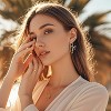 Bow Hoop Earrings for Women Gold/Silver Bow Statement Tassel Rhinestone Earrings Jewelry Gifts - 3 of 4