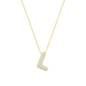 Adornia 14k Gold Plated Pave Bubble Letter - 1 of 1