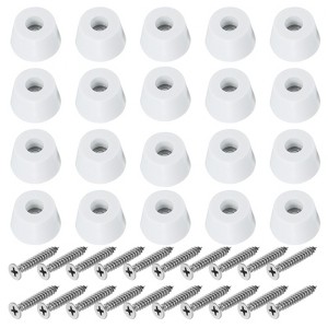 Unique Bargains Non Slip Rubber Cutting Board Feet with 304 Stainless Steel Screws White 12 Pcs - 1 of 4