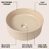 JONATHAN Y Element 14.75 in. W x 14.75 in. D Modern Designer Round Fluted Ceramic Bathroom Vessel Sink - 3 of 4