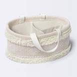 Tufted Fabric Diaper Caddy Storage Basket - Khaki and Cream - Cloud Island™