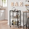 Whizmax Bar Cart for Home, Small Home Bar Serving Carts, Bar Cart with Wheels, 3 Tier Rolling Utility Storage Carts for Kitchen Dining Living Room - 3 of 4