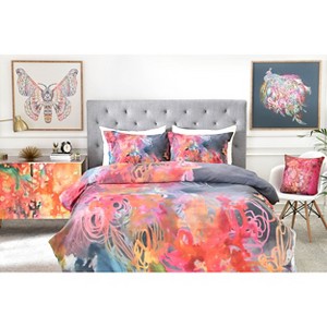 Stephanie Corfee The Bursting Heart Floral Duvet Cover (Twin/Twin Extra Long) Blue Floral - Deny Designs , Size: Twin/Twin XL, Pink Multicolored