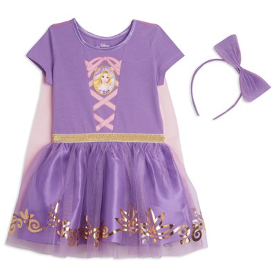 Disney Princess The Little Mermaid Moana Ariel Rapunzel Tulle Dress and Headband Infant to Little Kid