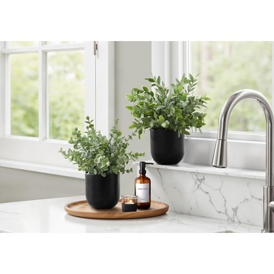 NicBex Artificial Plant 2PC, Fake Plants in Black Pots, Tabletop Faux Plants Indoor for Living Room/Office/Windowsill Decor