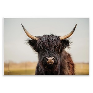 Stupell Industries Black Highland Cow Portrait Wall Plaque Art, 15" x 10" - 1 of 4