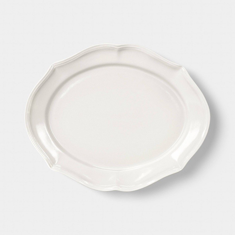 Photos - Serving Pieces Stoneware Legacy Heirloom Oval Serve Platter Ivory - Threshold™