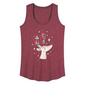 Women's - Instant Message - Christmas Reindeer Antlers Are Ornament Hangers Graphic Racerback Tank - 1 of 4