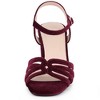 BLISSFUL STEP Women's Velvet Chunky Heel Slingback Heeled Sandals - 2 of 4