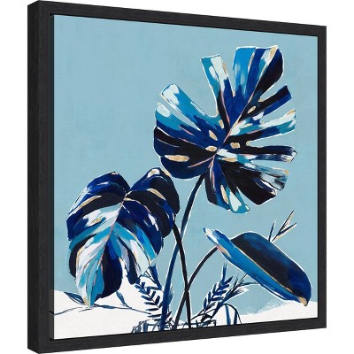 Blue Monstera Tropical Canvas Wall Art Print