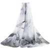 Signare USA Chiffon Lotus White & Black Chiffon Scarf - 2 of 4