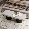 Kumasinova 48" Boucle Fabric Accent Bench with Chunky Legs,Contemporary End of Bed Ottoman Bench Coffee Table Bench 260lbs Max - 4 of 4