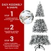 Flocked Christmas Tree with 100 Warm White Incandescent Lights ¨C Snowy Artificial Holiday Tree with 234 Tips and Sturdy Metal Stand for Home - 4 of 4