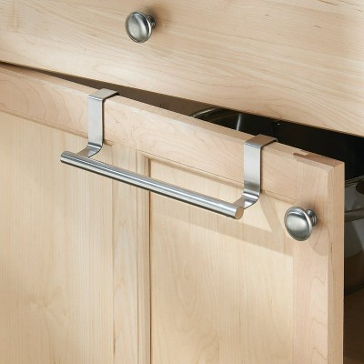 Brushed Silver Stainless Steel Over the Cabinet Towel Bar 9-1/4 in.