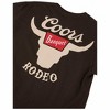 Mens Coors Banquet Rodeo Horns Logo Brown Front and Back Print T-Shirt - 4 of 4