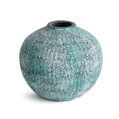 Plum & Post 7.5" Nevaeh Round Small Decorative Flower Floral Greenery Pick Vase