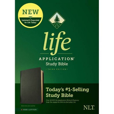 NLT Life Application Study Bible, Third Edition (Red Letter, Genuine Leather, Black) - (Leather Bound)