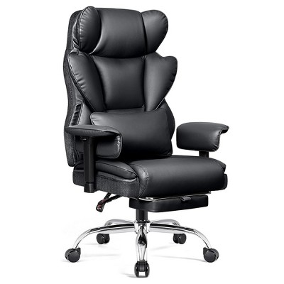 KERDOM Ergonomic Home Office Chair with Footrest, High Back Desk Chairs for Heavy People,Black