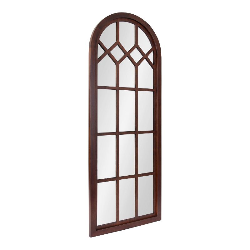 18&#34; x 47&#34; Gilcrest Windowpane Wall Mirror Walnut Brown - Kate &#38; Laurel All Things Decor, 1 of 7
