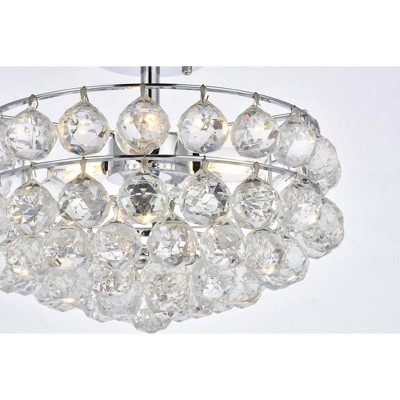 Savannah 14" Chrome Flush Mount with Crystal Accents