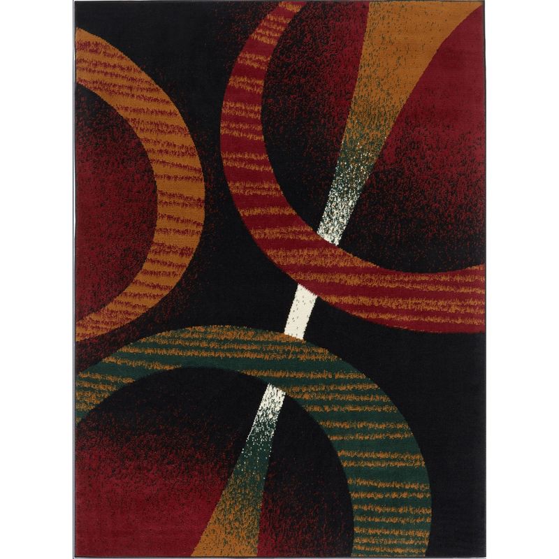 Home Dynamix Premium Indus Contemporary Geometric Area Rug, Black/Red, 7'8"x10'7", 1 of 3
