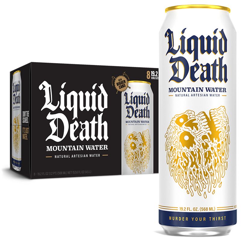 Liquid Death 100% Mountain Water - 8pk/19.2 fl oz Cans, 1 of 7