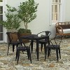 Merrick Lane Five Piece Indoor-Outdoor Dining Table and Chairs Set with 31.5" Square Table and 4 Metal Chairs in Black - 2 of 4