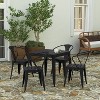 Merrick Lane Five Piece Indoor-Outdoor Dining Table and Chairs Set with 31.5" Square Table and 4 Metal Chairs in Black - image 2 of 4