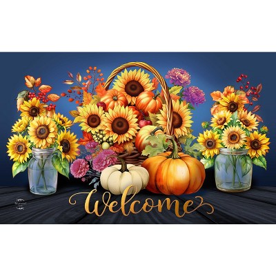 Briarwood Lane Fall Doormat 30x18 Indoor Outdoor Fall Basket For Fall Doormat
