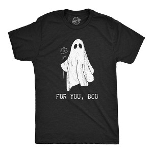 Mens For You Boo T Shirt Funny Halloween Bedsheet Ghost Flower Joke Tee For Guys - Crazy Dog Men's T Shirt - 1 of 4