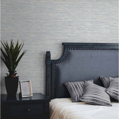 Dove Grey Faux Grasscloth Peel and Stick Wallpaper
