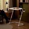 FurnitureR Adjustable Height Folding Desk with PP Tabletop, Portable Space-Saving Work Table with Wheels and Side Storage Trays for Home Office - 2 of 4