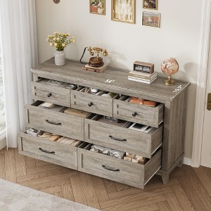 54" Wide 7-Drawer Dresser, Wooden Storage Chest for Bedroom, Living Room & Entryway, Freestanding Closet Organizer - 1 of 4