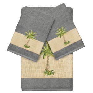 Linum Home Textiles 100% Turkish Cotton COLTON Embellished Towel Set - 1 of 4