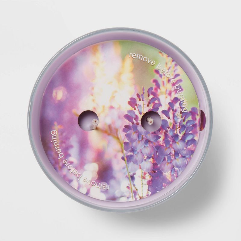 Glass Jar 2-Wick Wisteria Blossom Candle Lilac Purple - Room Essentials™, 5 of 6