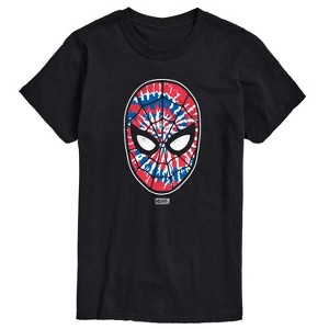 Men's - Marvel - Spider-man Mask Tie Dye Flag Short Sleeve Graphic T-Shirt - 1 of 4