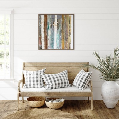 Textured Grain IV Abstract Canvas Art with Bronze Frame