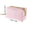 Unique Bargains Women Solid Color Vertical Stripes Makeup Bag 1 Pc - 3 of 3