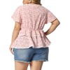 Agnes Orinda Women's Plus Size Tiered Floral Babydoll Ruffle Short Sleeve Blouses - 4 of 4