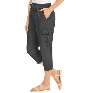 Collections Etc Convertible Cargo Capri Pants - 1 of 4