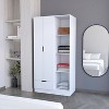 TIRAMISUBEST White Cimarron 2-Door Armoire with Open Compartment White - Four Roomy Storage Shelves (15.9"H x 14.3"W) - 3 of 4
