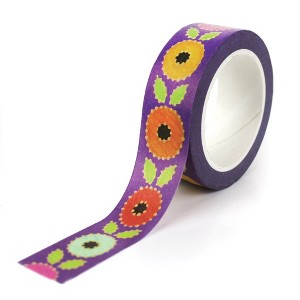 Mary Engelbreit Round Flowers Purple Crafting Washi Tape 15mm - 1 of 2