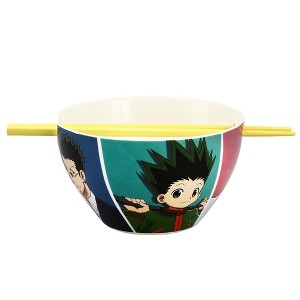 Hunter X Hunter All Around Characters Pose 20 oz Ramen Bowl with Chopsticks - 1 of 4