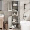 Tall Slim Bathroom Cabinet, Freestanding Narrow Linen Storage Cabinet with Doors and Adjustable Shelves for Living Room - 2 of 4