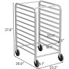 ROVSUN Sheet Bun Pan Speed Bakery Tray Racks, Commercial Stainless Steel Baking Racks with Brake Wheels, Push Bread Tray Food Cart - 2 of 4