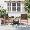 vidaXL Patio Chairs 2 pcs Black Poly Rattan&Solid Wood - 3 of 4