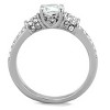 Slickblue Engagement Ring for Women – Round CZ with Symmetrical Pave Band Design, Polished Stainless Steel, Sizes 5-10 - 3 of 4