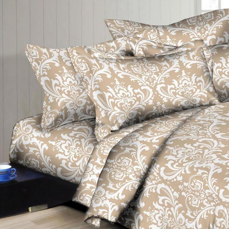 Circles Home 300TC Deluxe Damask Taupe Duvet Set, 2 of 4