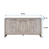 NicBex 59.84" Farmhouse 4-Door Sideboard,Kitchen Storage Cabinets with Hexagonal Pattern and Metal Handle for Kitchen and Dining Room,Brown - 3 of 4